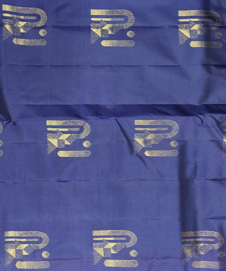 Navy blue and pink handloom soft silk saree
