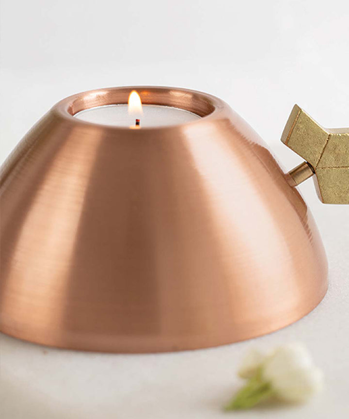 Handmade copper kaju diwali tealight