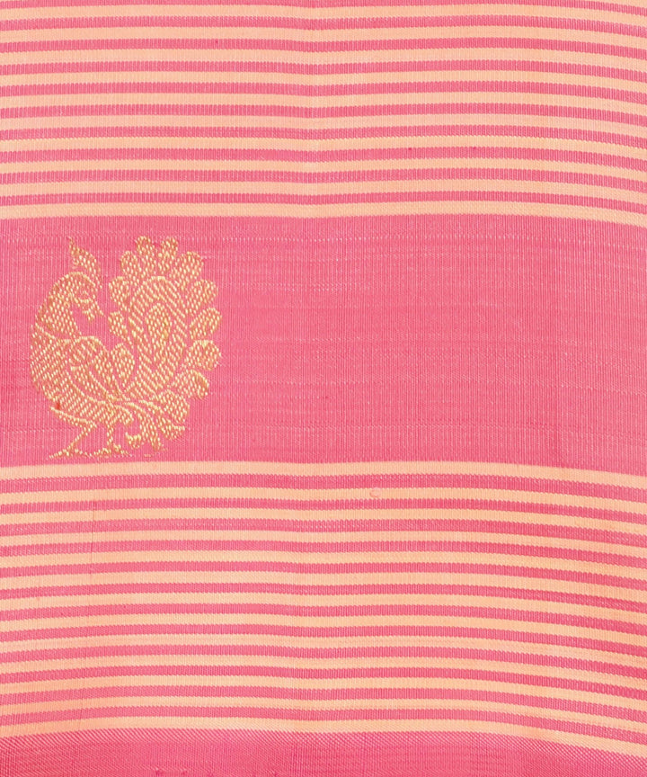 Kanchi Handwoven Peach Pink Silk Saree