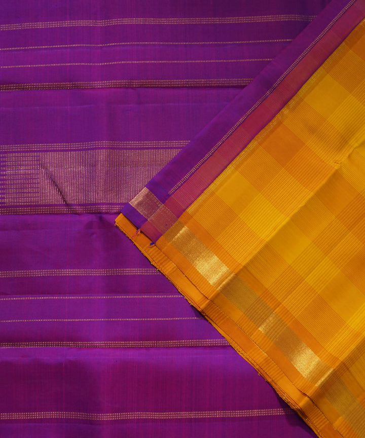 Kanchi Handwoven Yellow Orange Silk Saree