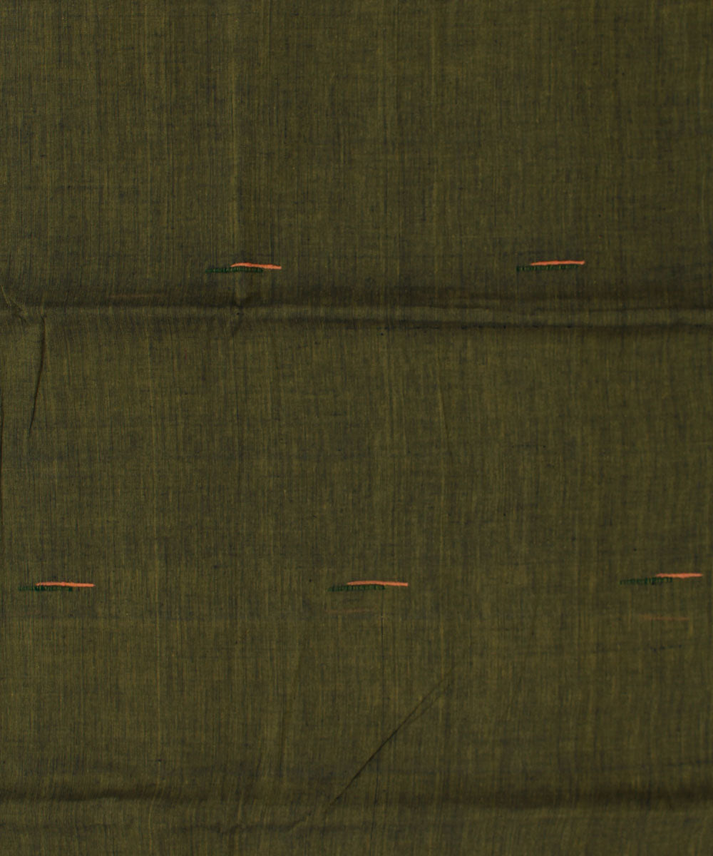 0.75m Green Handloom Cotton Fabric