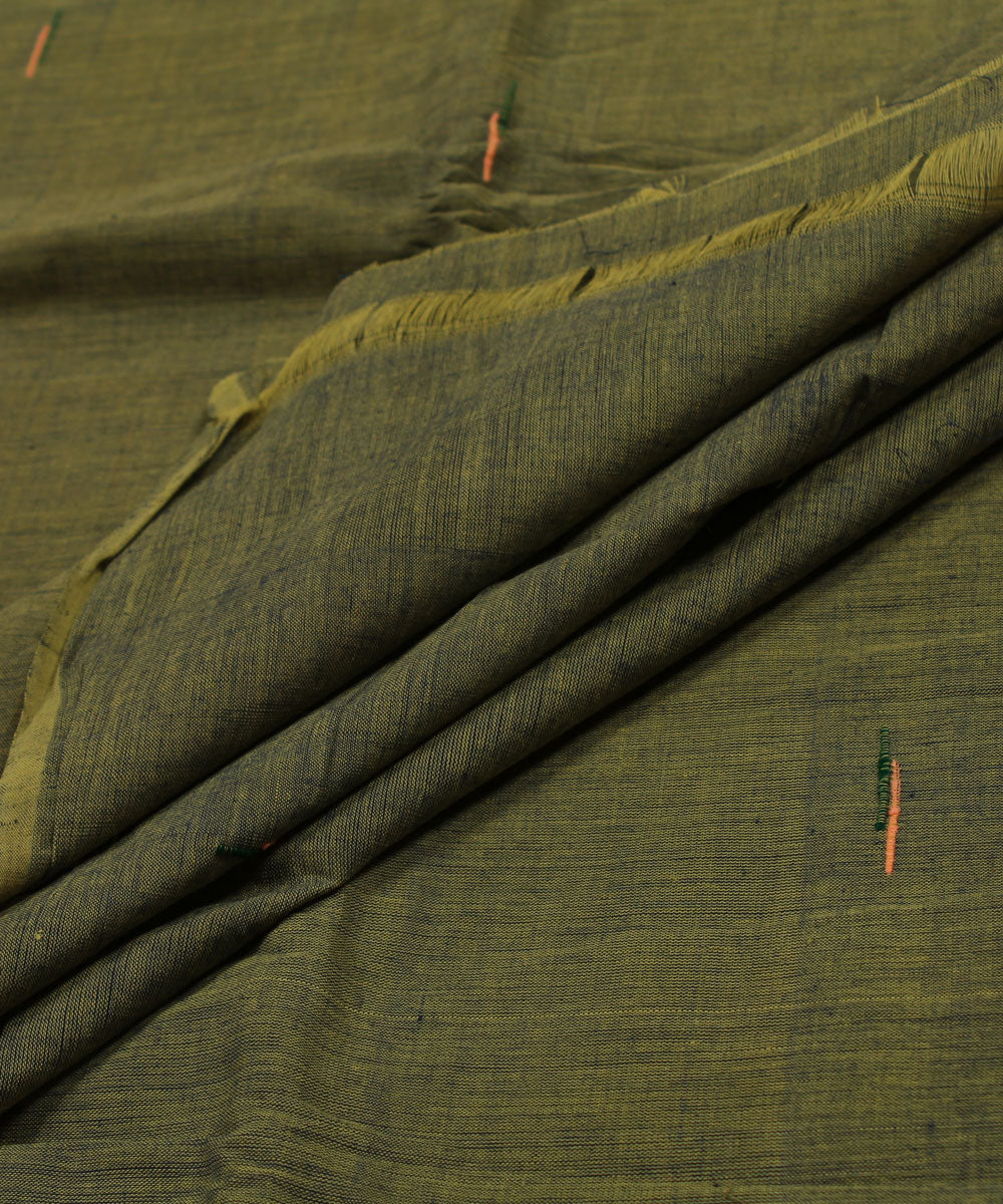 0.75m Green Handloom Cotton Fabric
