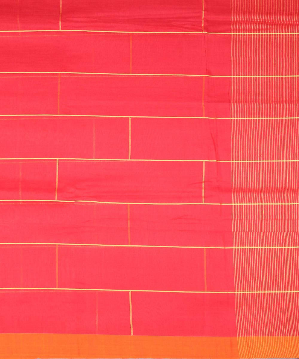 Handwoven red bengal cotton saree