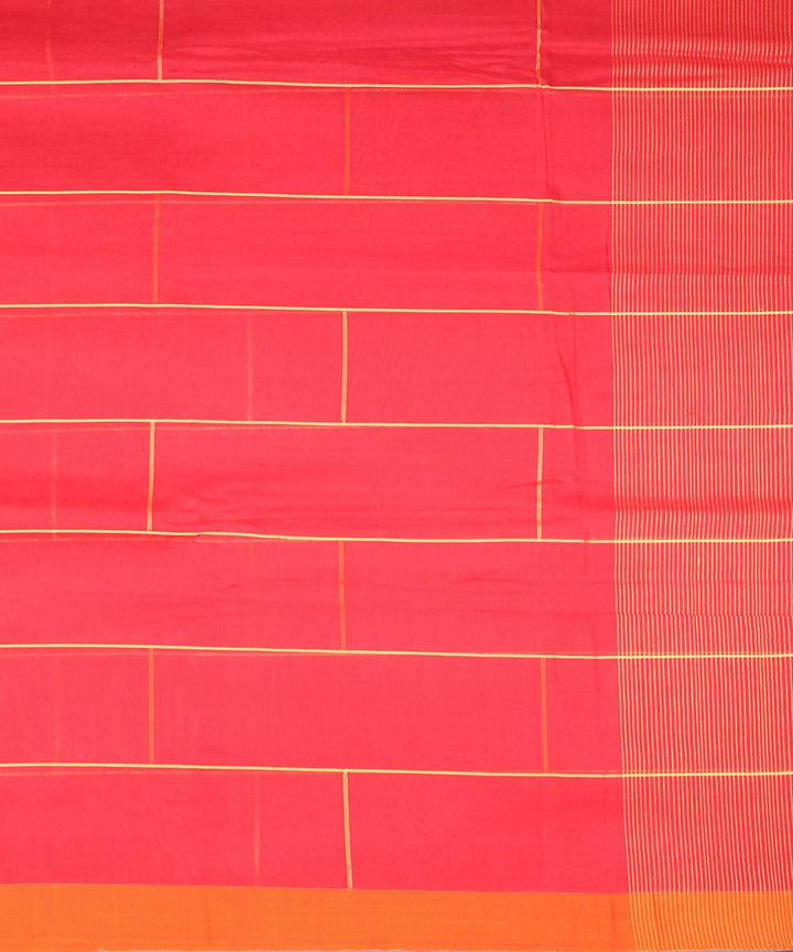 Handwoven red bengal cotton saree