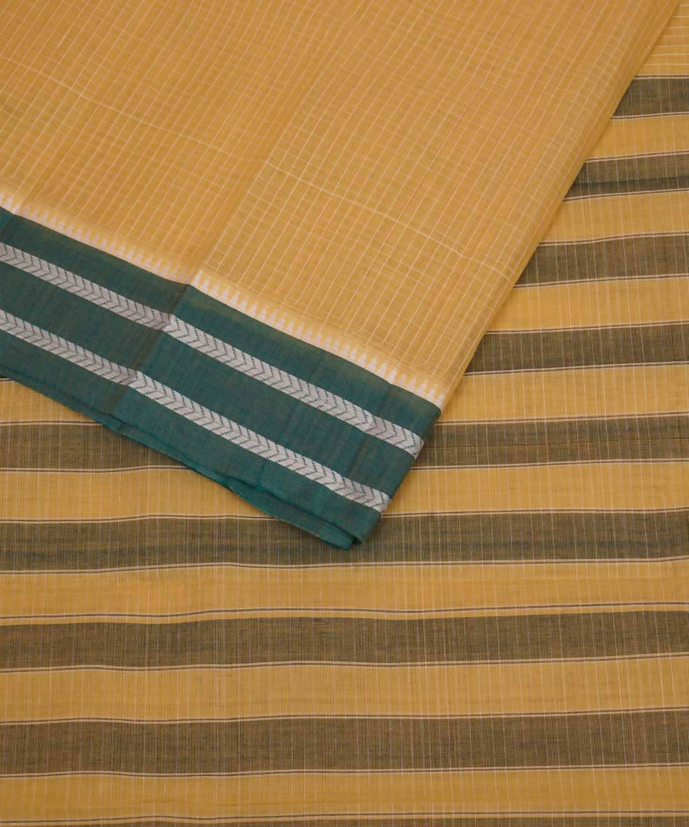 Earth yellow handwoven cotton narayanpet saree