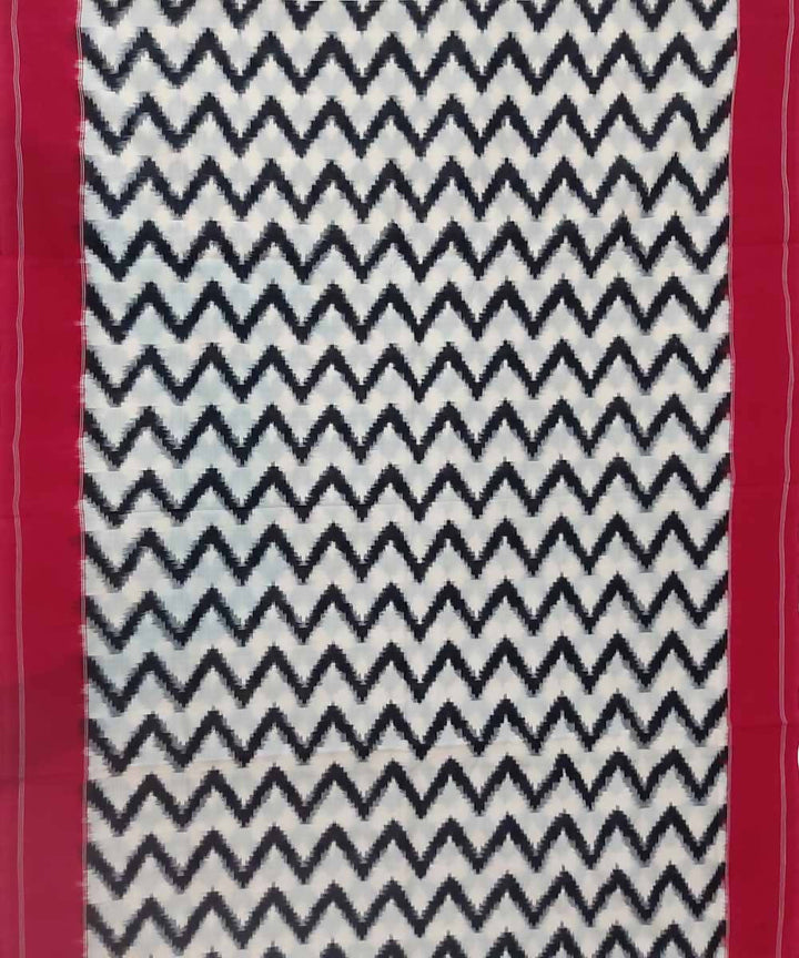 Powder white handloom cotton ikat pochampally saree