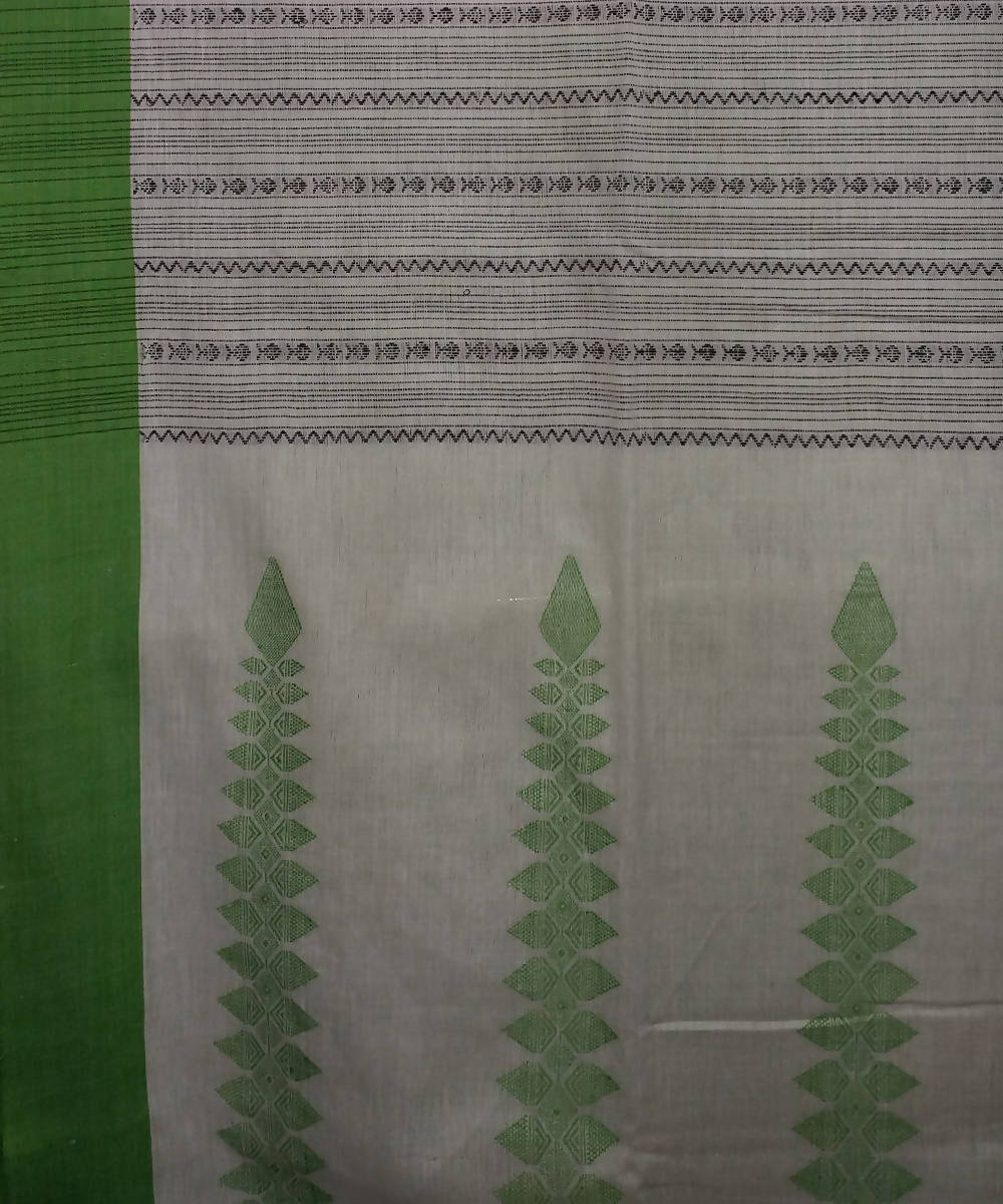 Off White Handwoven Handspun Cotton Saree
