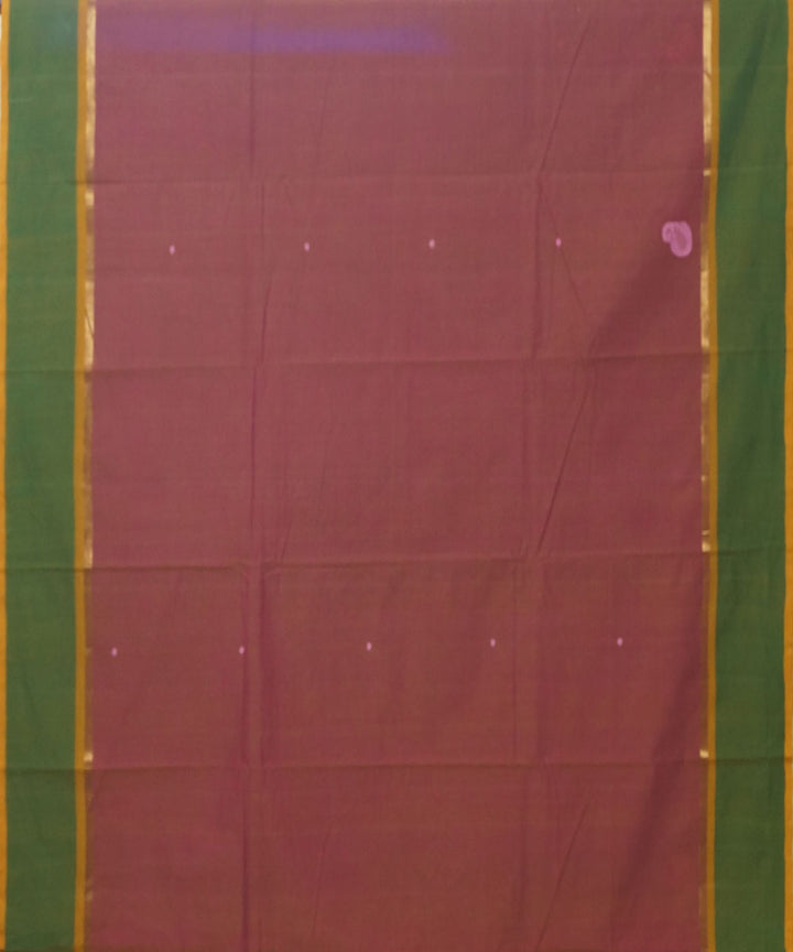 Aruppukottai Peach Handwoven Cotton Saree