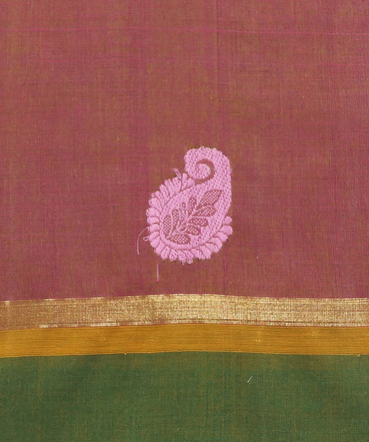 Aruppukottai Peach Handwoven Cotton Saree