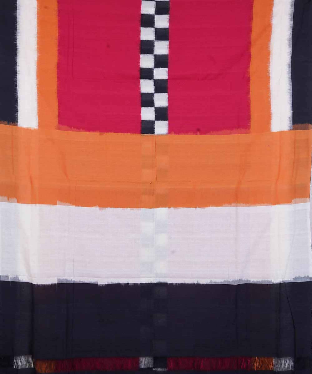 Multicolor cotton handwoven ikat pochampally saree