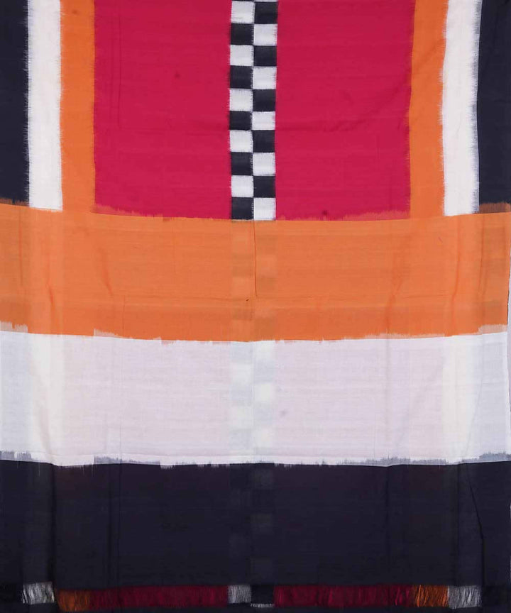 Multicolor cotton handwoven ikat pochampally saree
