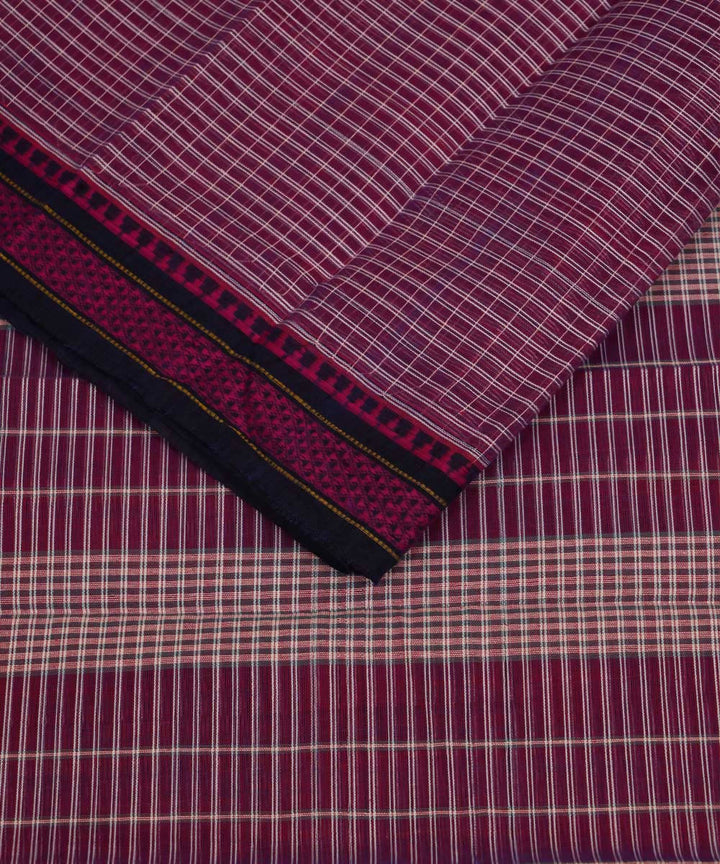 Lavender handwoven cotton narayanpet saree