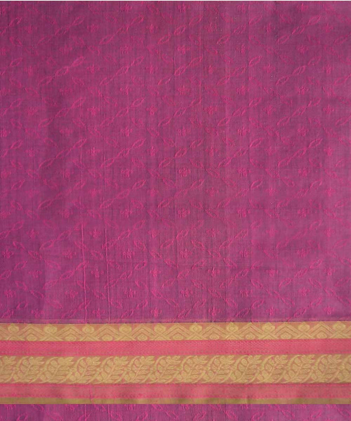 China rose pink handwoven paramakudi cotton saree