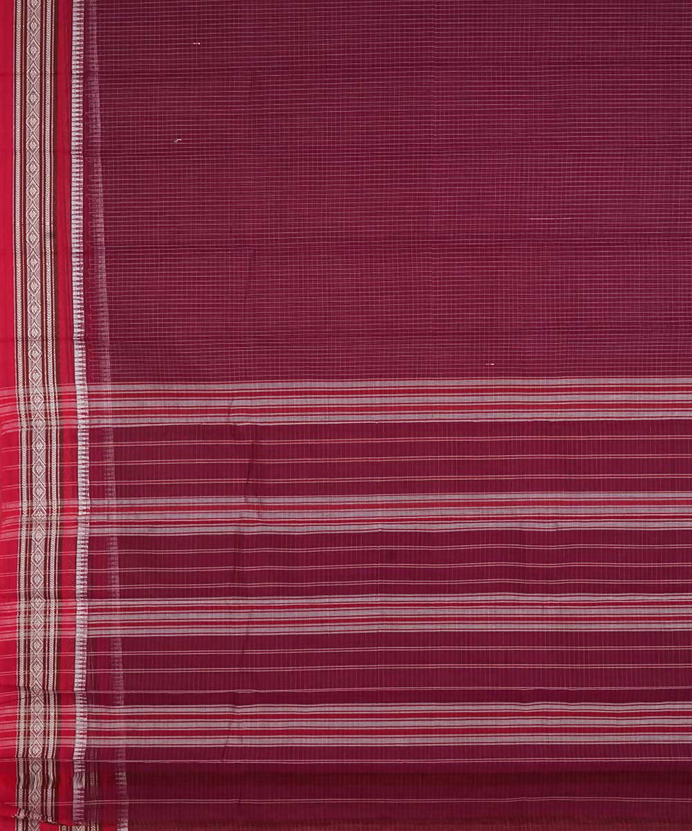 Crimson red handwoven cotton narayanpet saree