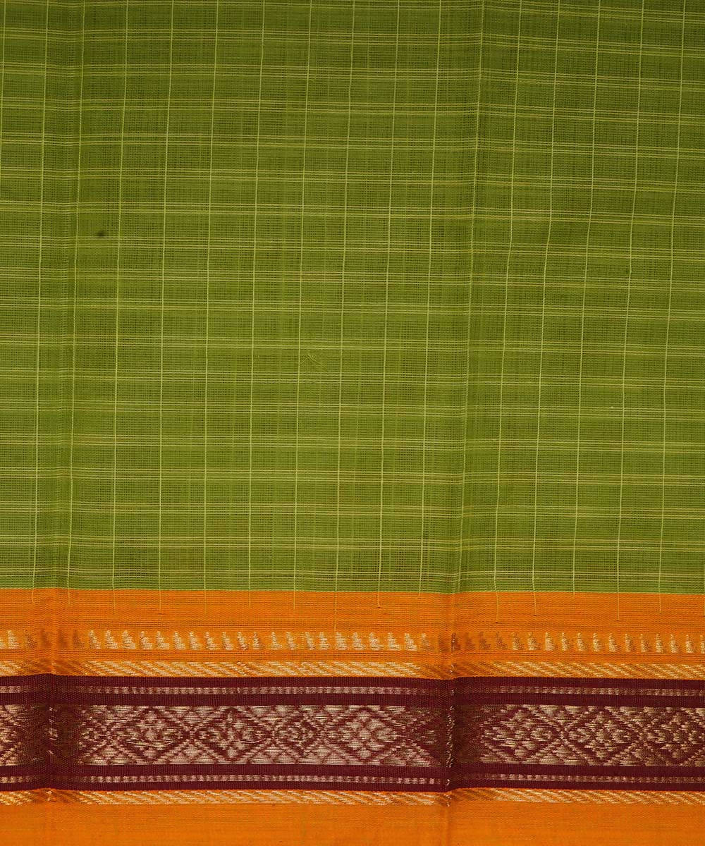Light green handwoven cotton narayanpet saree