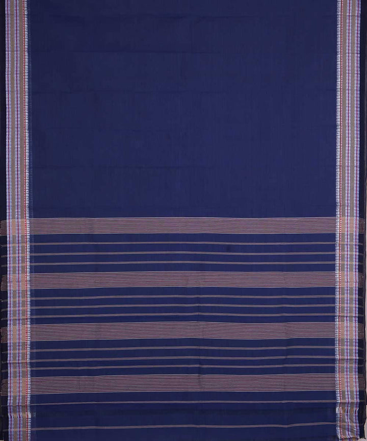 Navy blue handwoven cotton narayanpet saree