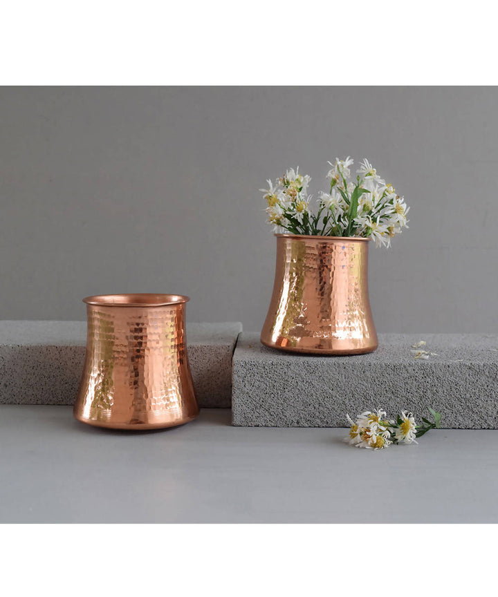 Handmade copper rosa vase