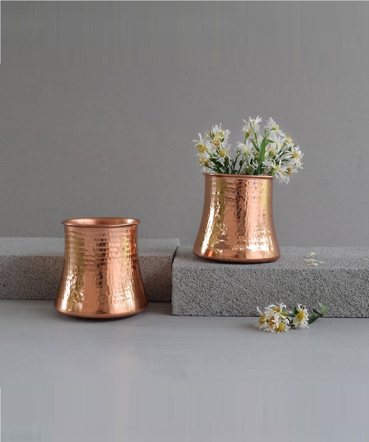 Handmade copper rosa vase