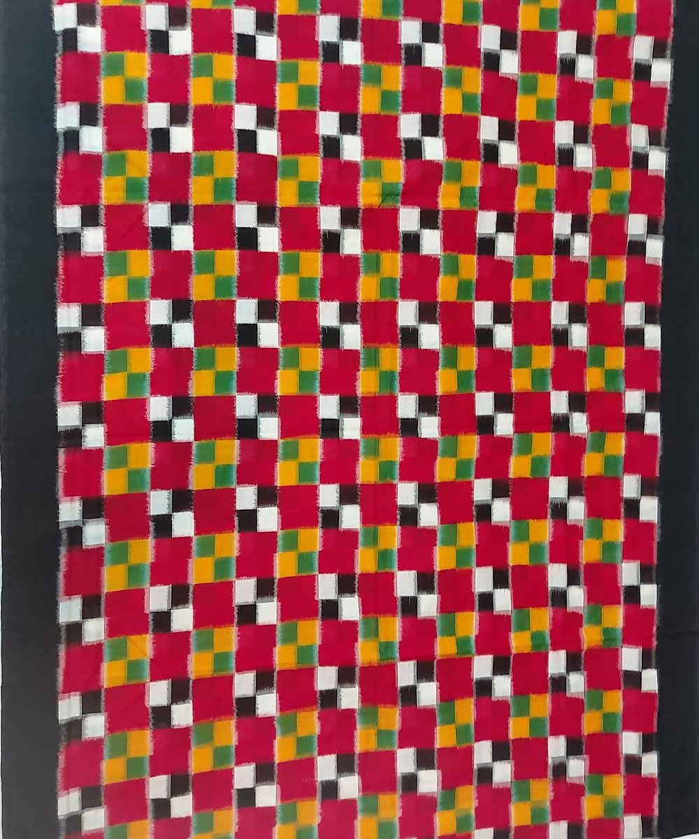 Multi color handloom cotton ikat pochampally saree