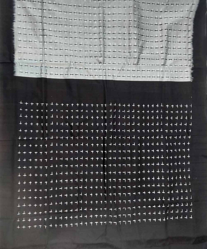 Grey handloom cotton ikat pochampally saree