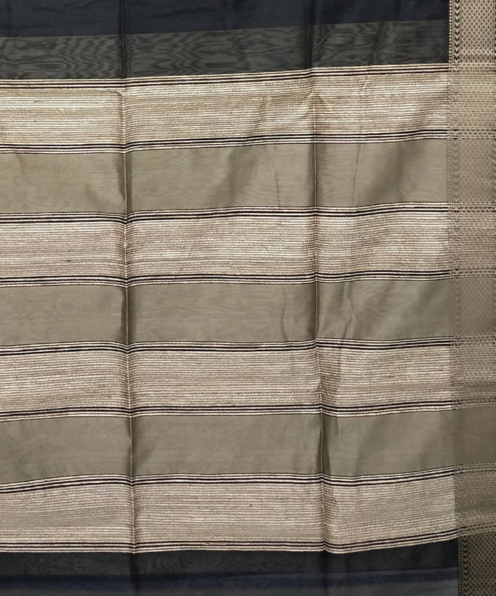 Black handloom silk cotton maheshwari saree