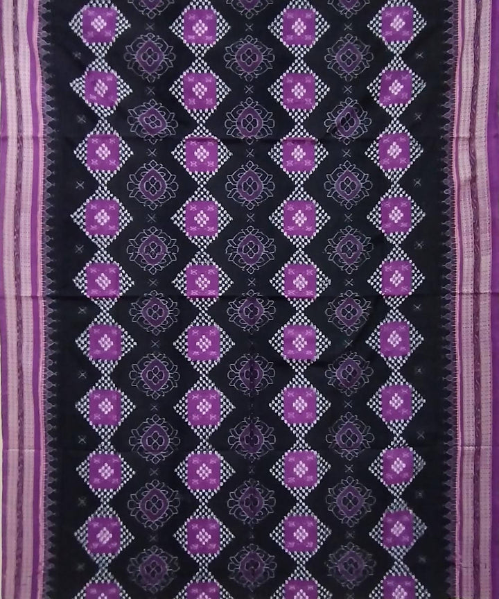 Black violet cotton handloom sambalpuri saree