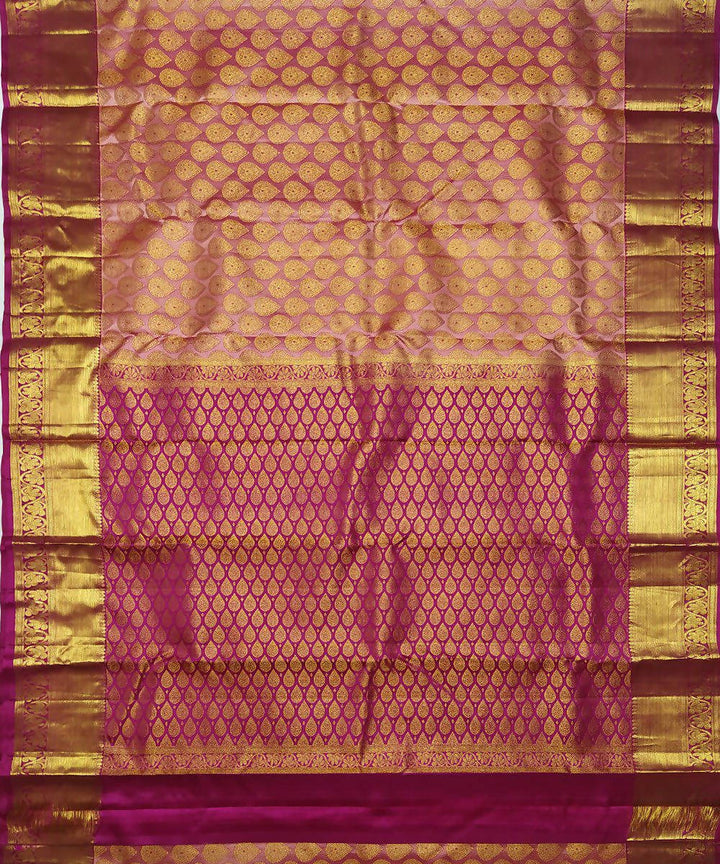 Light pink handloom kanjeevaram bridal silk saree