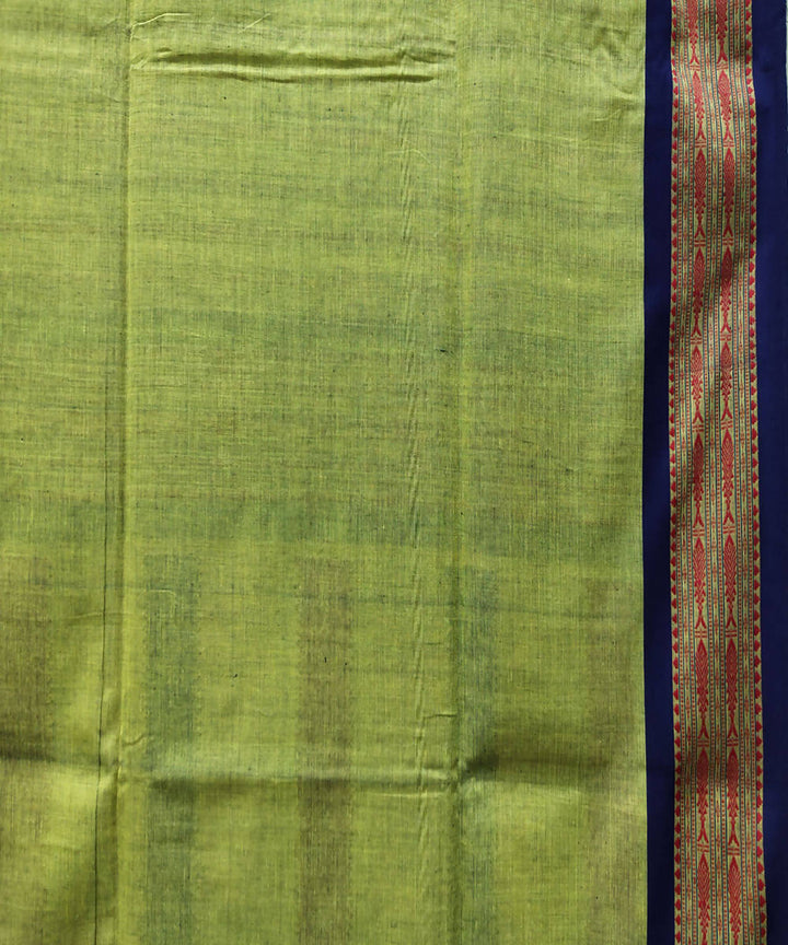 Yellow multicolor handloom handspun cotton saree