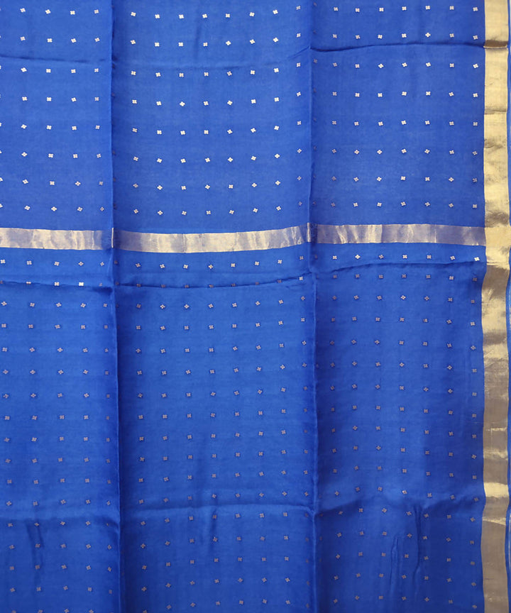 Sky blue handwoven resham silk sequin saree