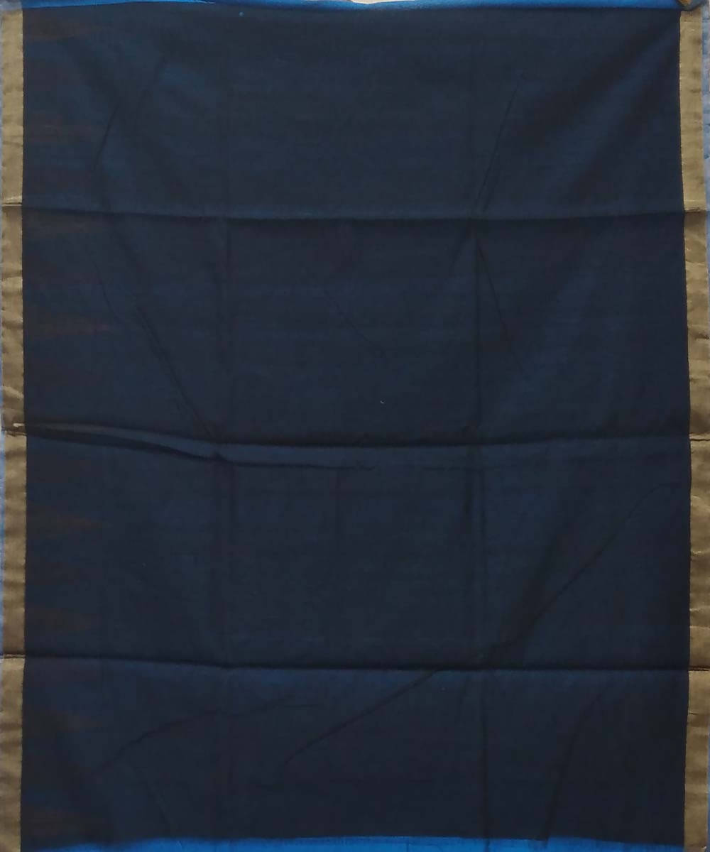 Blue handwoven dupion silk saree