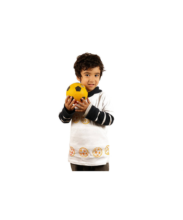 Handmade Wood Block with Yellow Football Print DIY T-Shirt Craft Kit