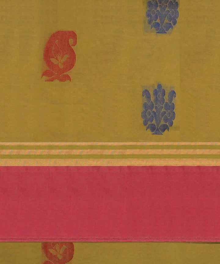 Mustard handwoven salem cotton saree