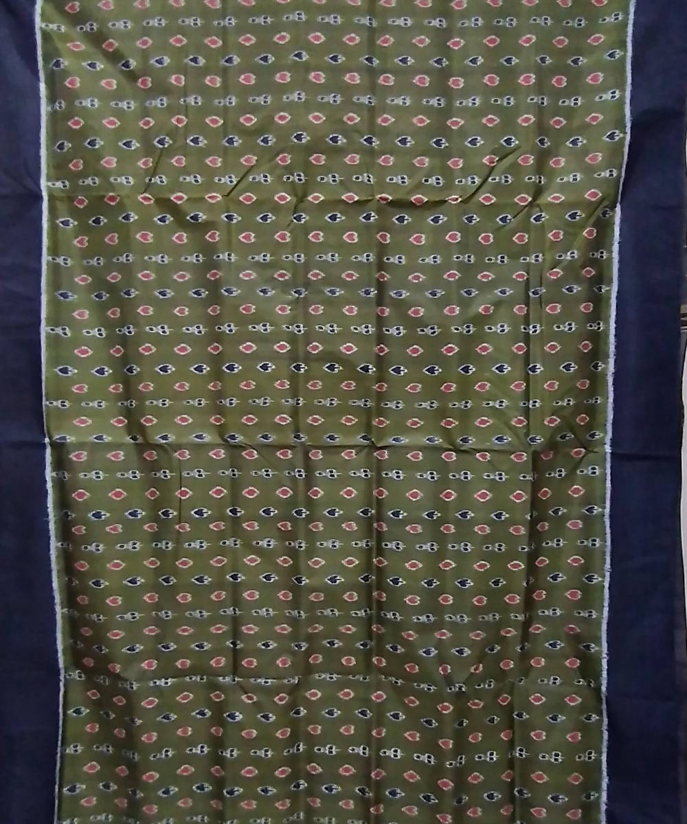 Mehendi green blue handwoven silk khandua saree
