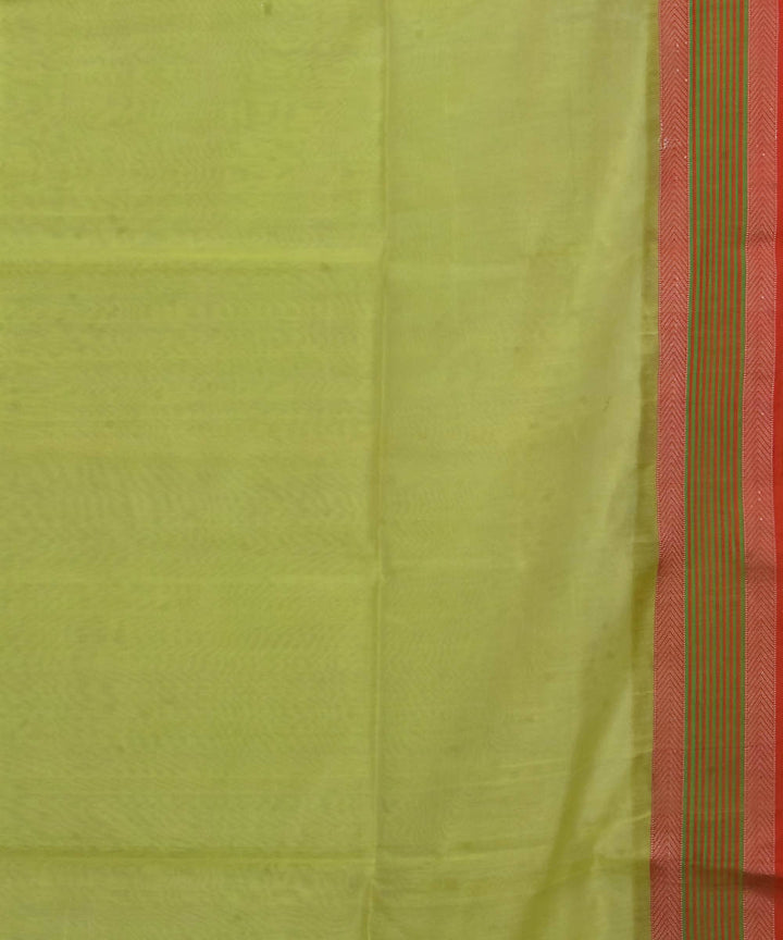 Handloom Lemon Yellow Maheshwari Sico Saree