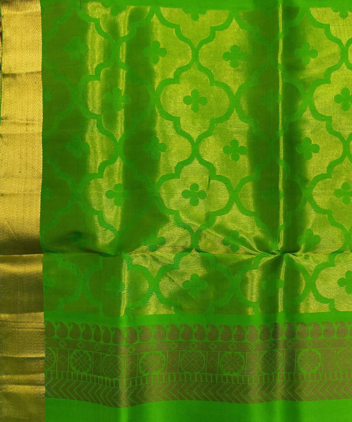 Black and green handloom soft silk saree