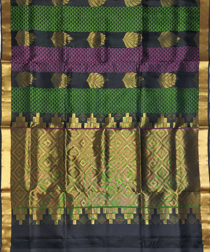 Black handloom soft silk saree