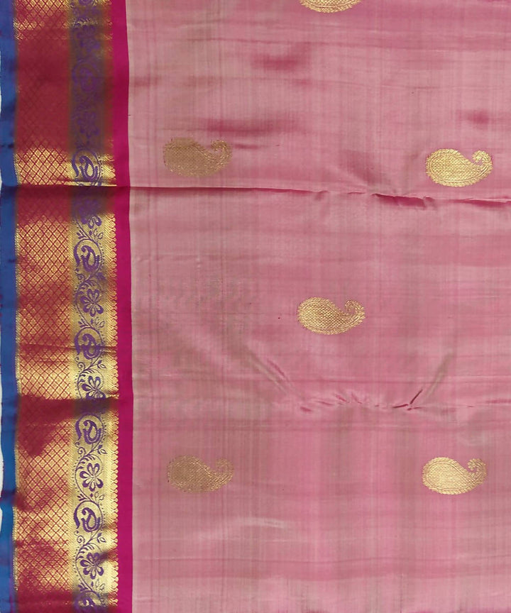 Light pink handloom kanchi silk saree