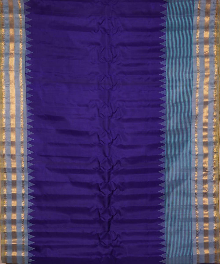 blue handloom gadwal silk saree