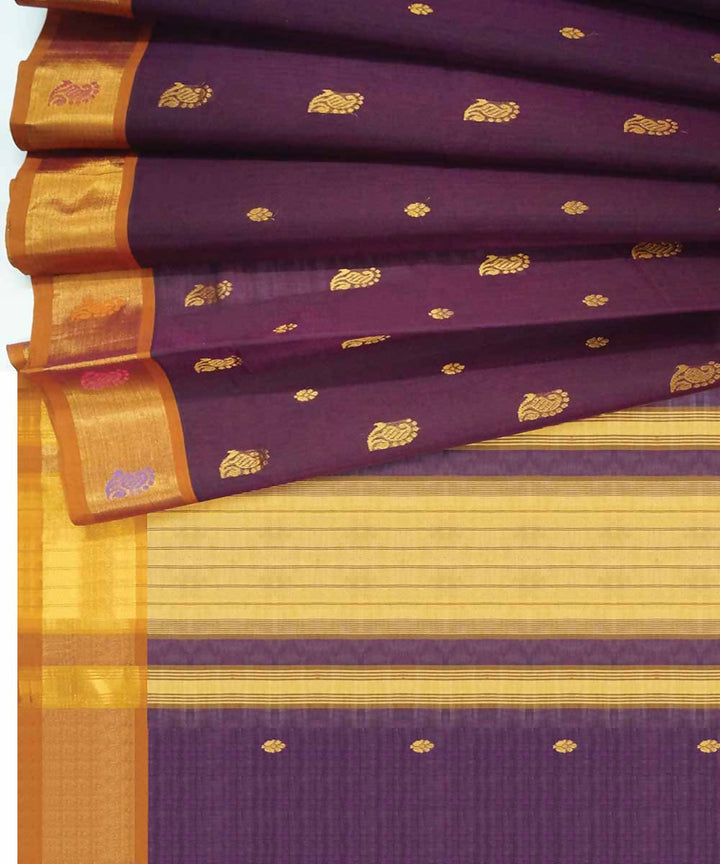 Purple handwoven paramakudi cotton saree