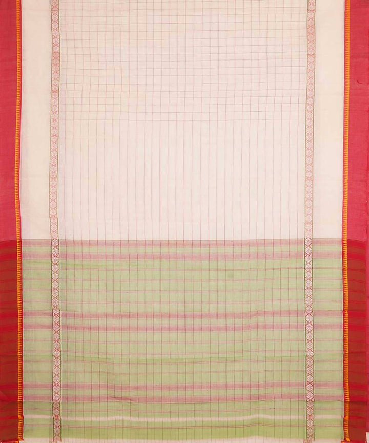 White handwoven cotton narayanpet saree
