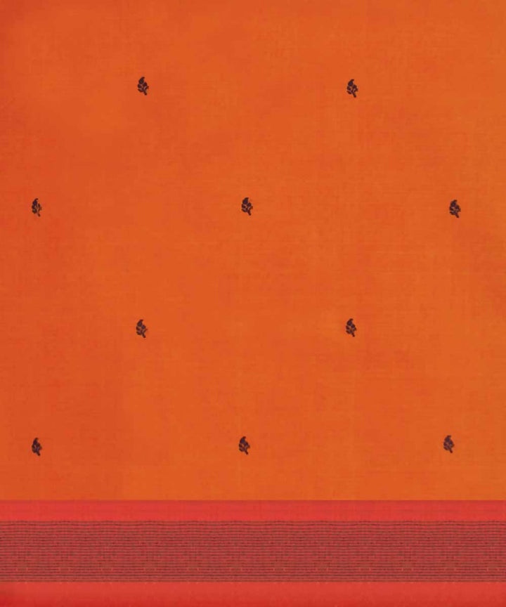 Orange handwoven paramakudi cotton saree