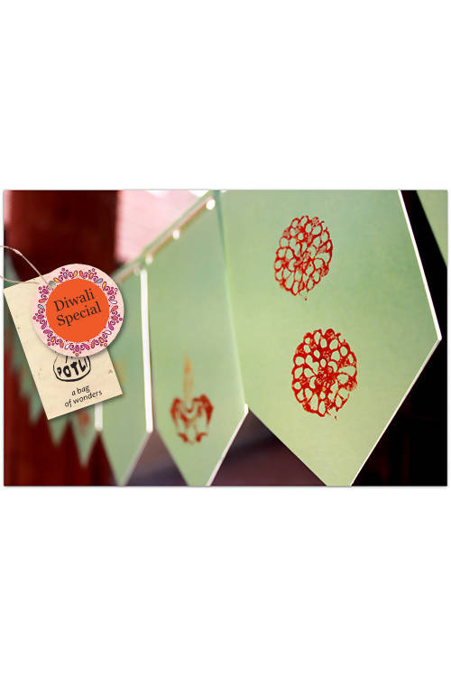 Potli handmade wooden block print craft kit diy toran making kit