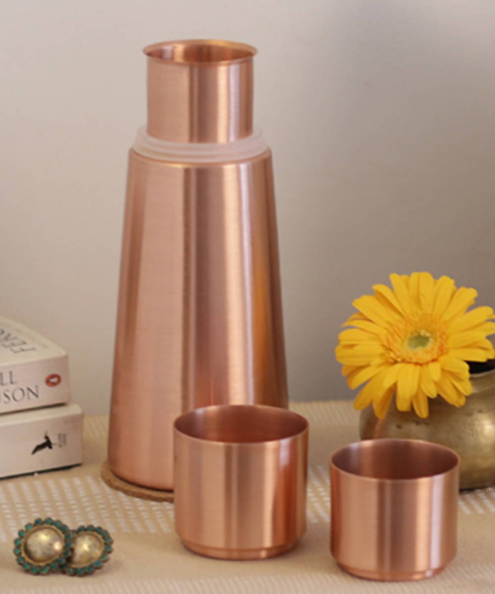 Handmade copper lean carafe