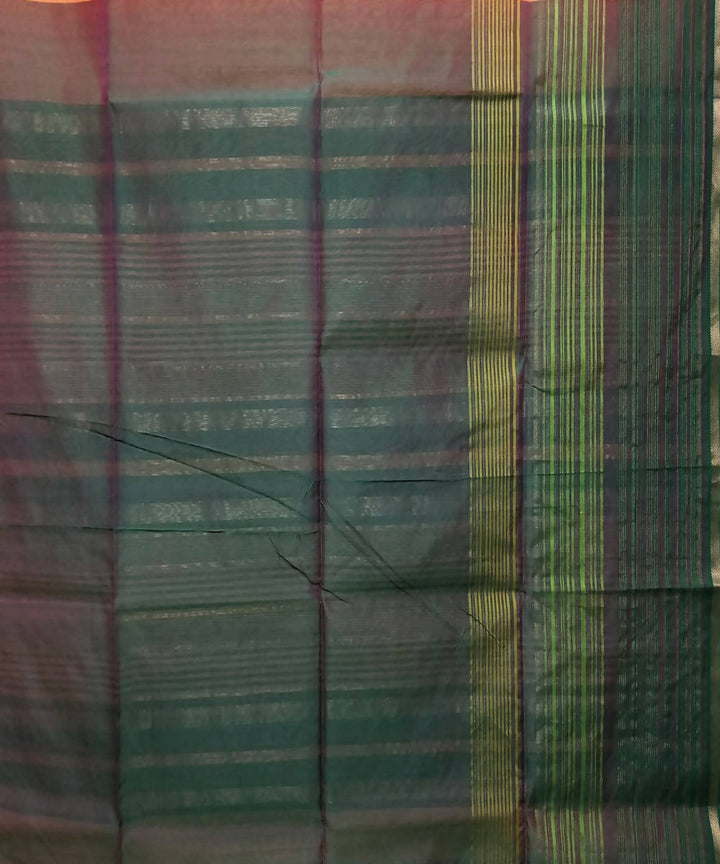 Light orange handloom cotton silk maheshwari saree