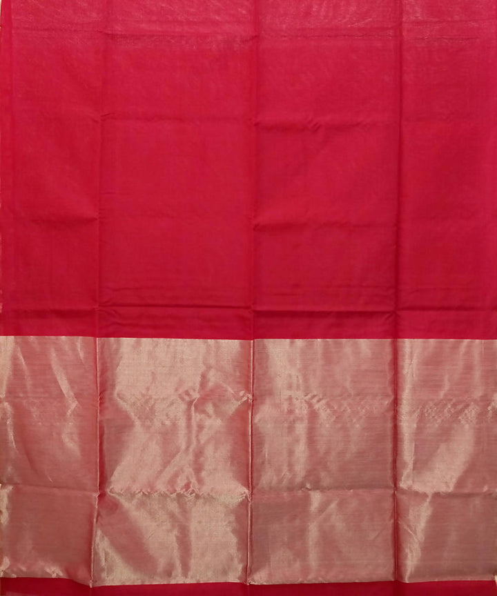 Red handwoven cotton silk saree