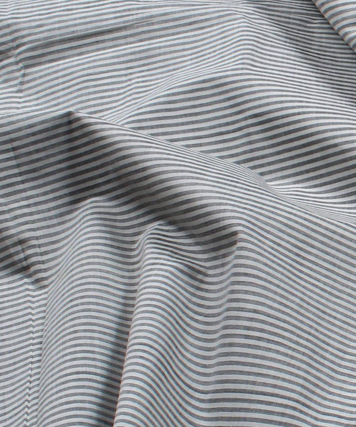 1m Mangalagiri Grey Stripe Handwoven Fabric