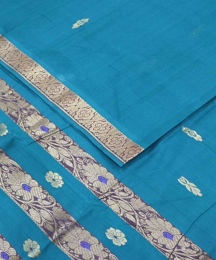 Yellow handwoven cotton bandar saree