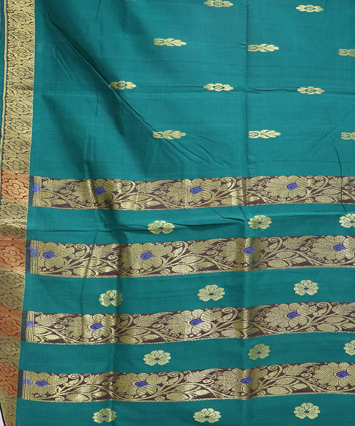 Yellow handwoven cotton bandar saree