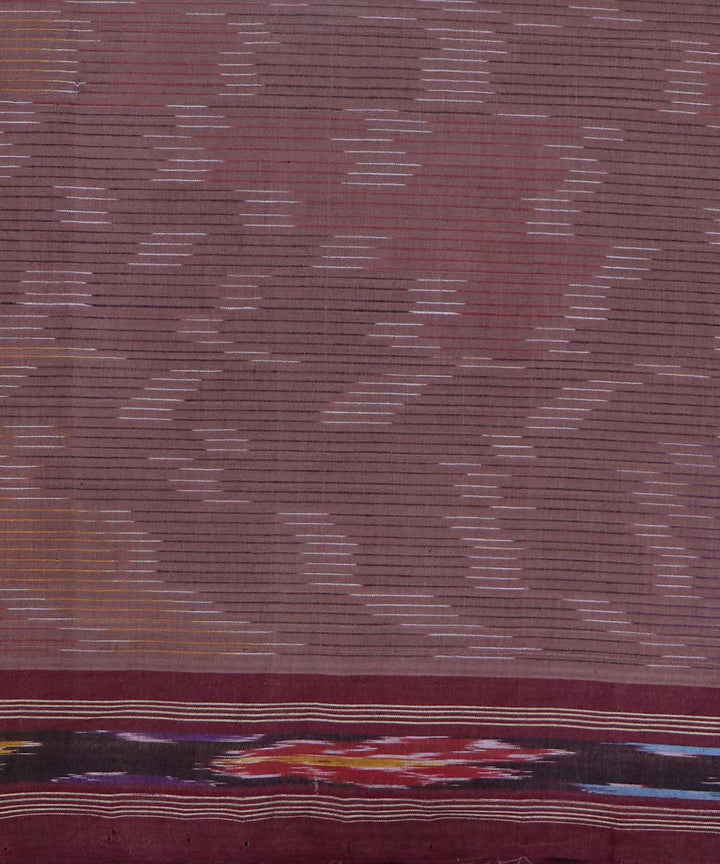 Brown and maroon handloom cotton bandar saree