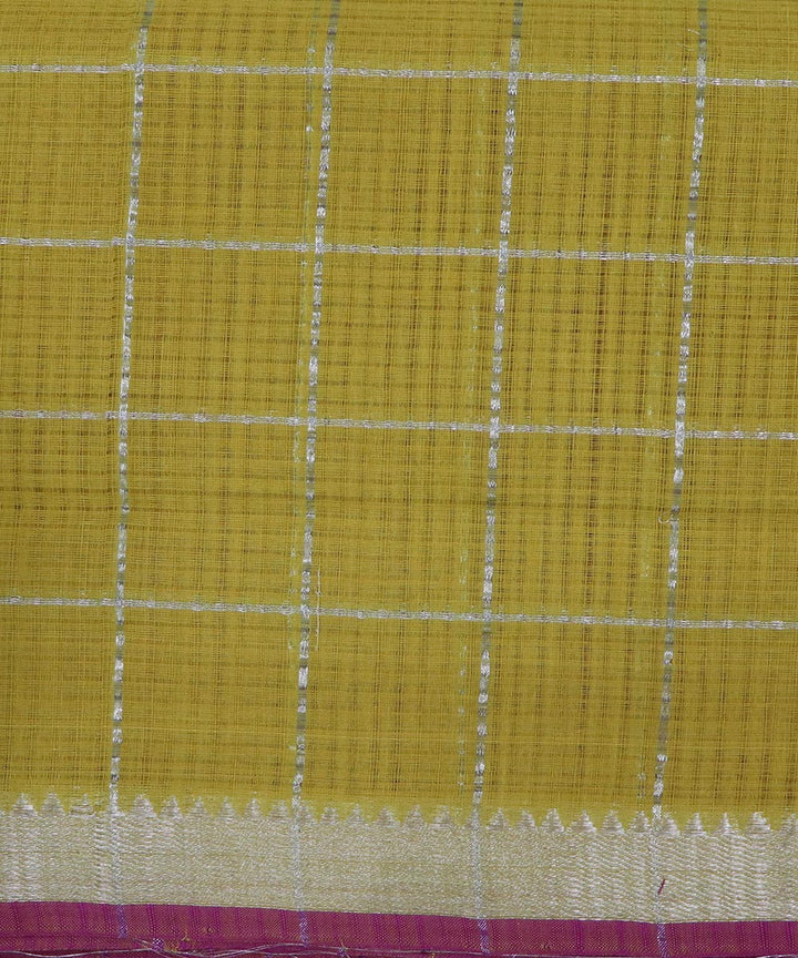 Mustard yellow handloom cotton mangalagiri saree